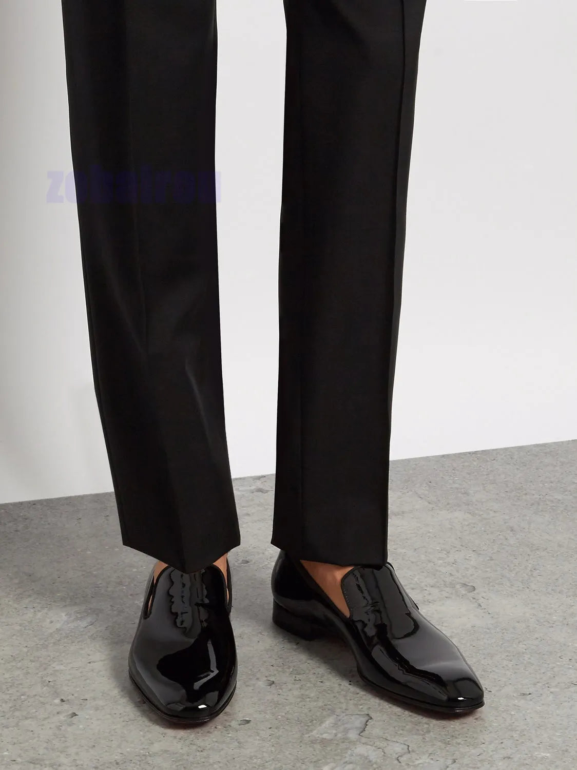 Patent Leather Mens Casual Oxford Shoes Trendy Male Footwear Square Toe Slip on Party Dress Business Formal Flat Shoes