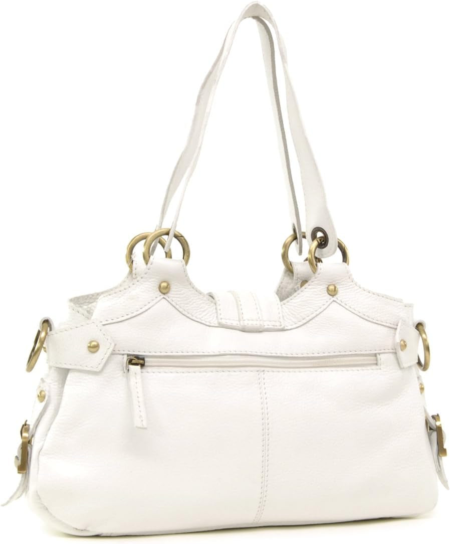 - Borsa a Mano Da Donna in Vera Pelle - Borsa a Spalla Media - Tracolla Removibile - Nicole