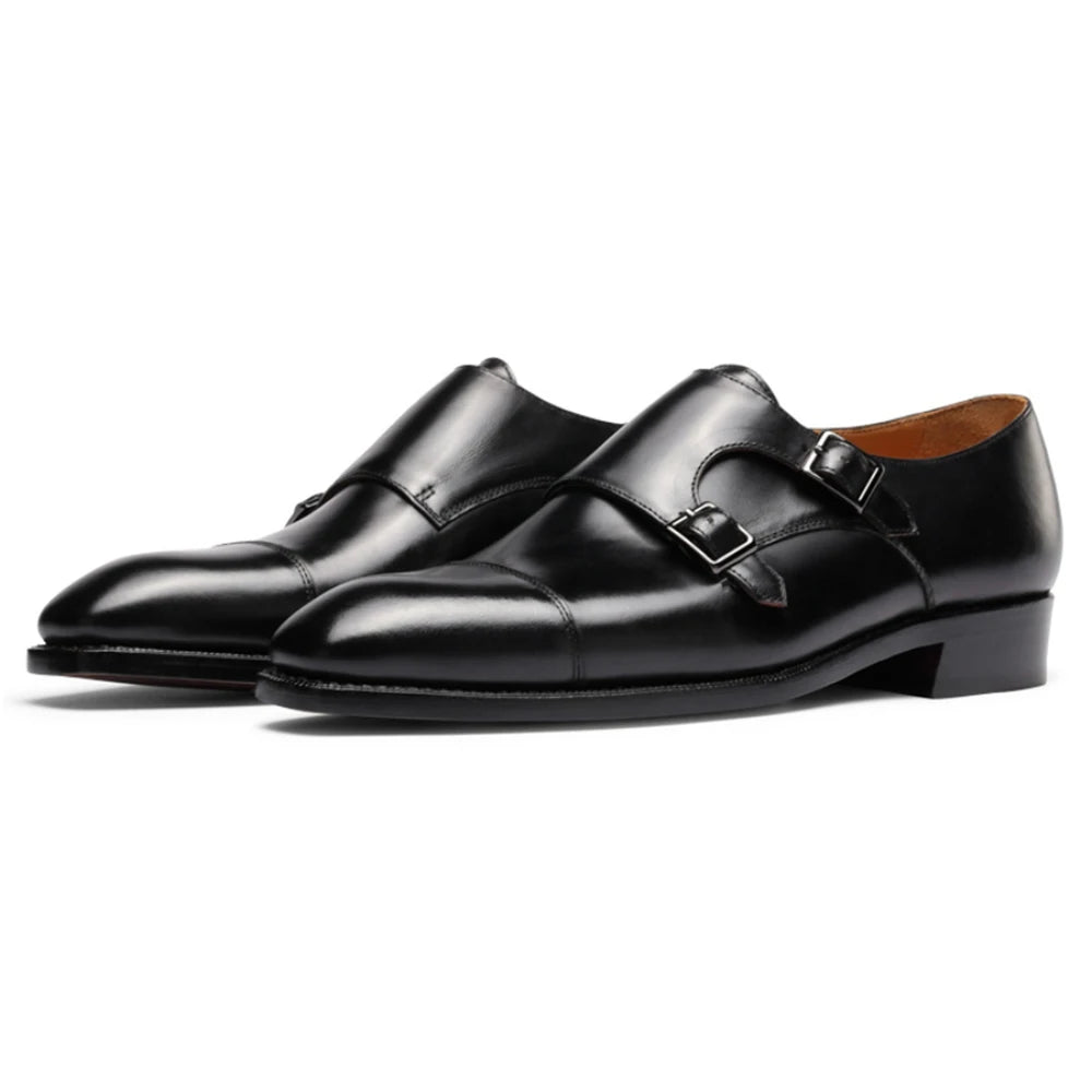 Men'S Monk Strap Formal Leather Slip-On Oxfords Designer Party Wedding Dress Shoes