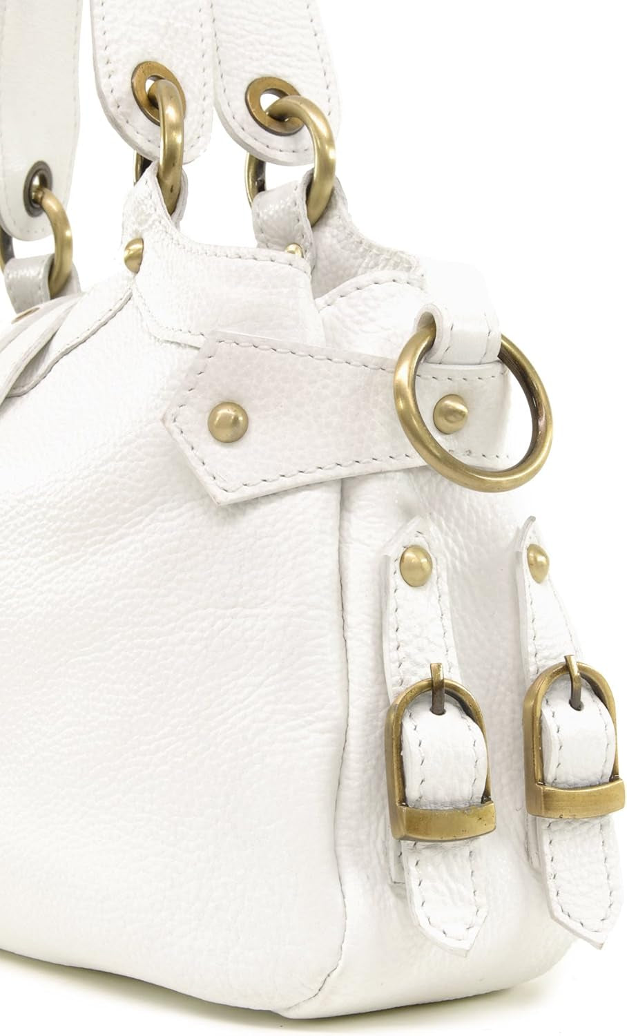 - Borsa a Mano Da Donna in Vera Pelle - Borsa a Spalla Media - Tracolla Removibile - Nicole