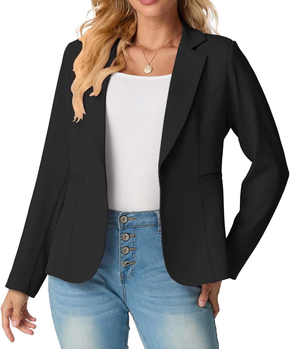 Womens Blazer Suit Long Sleeve Ladies Jackets Casual Elegant Work Office Blazers Work,Wedding with Buttons Pockets for Women UK 8-20