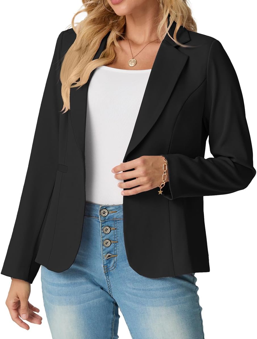 Womens Blazer Suit Long Sleeve Ladies Jackets Casual Elegant Work Office Blazers Work,Wedding with Buttons Pockets for Women UK 8-20