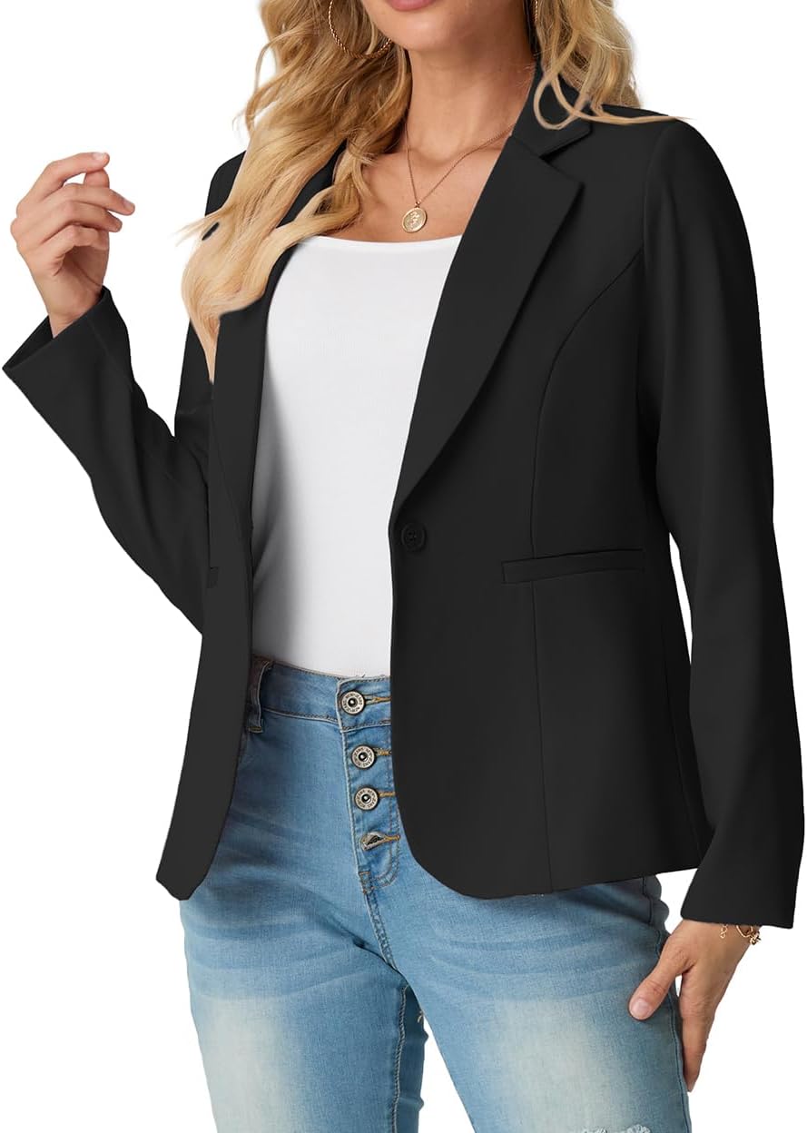Womens Blazer Suit Long Sleeve Ladies Jackets Casual Elegant Work Office Blazers Work,Wedding with Buttons Pockets for Women UK 8-20