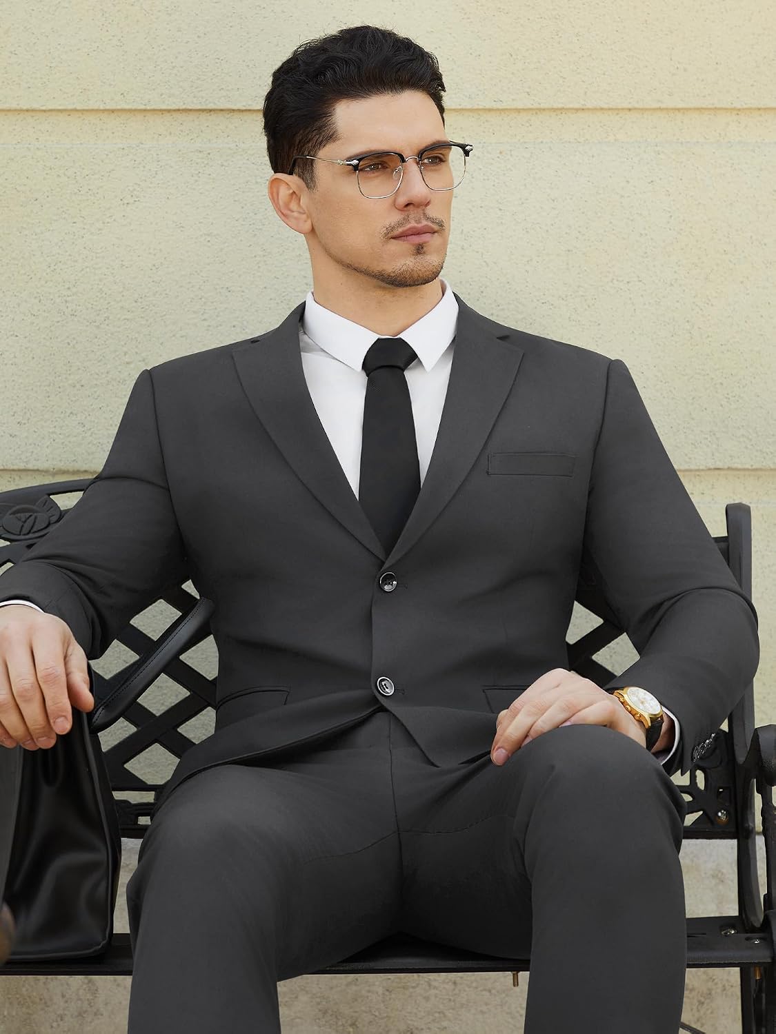 Men'S Suits Slim Fit 2 Piece Two Button Blazer Wedding Prom Tuxedo Single Breasted Jacket Pants Set