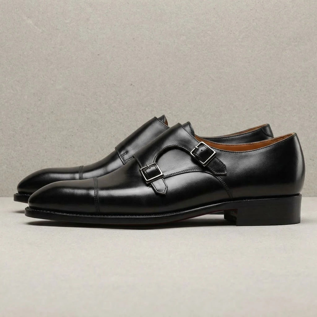 Men'S Monk Strap Formal Leather Slip-On Oxfords Designer Party Wedding Dress Shoes