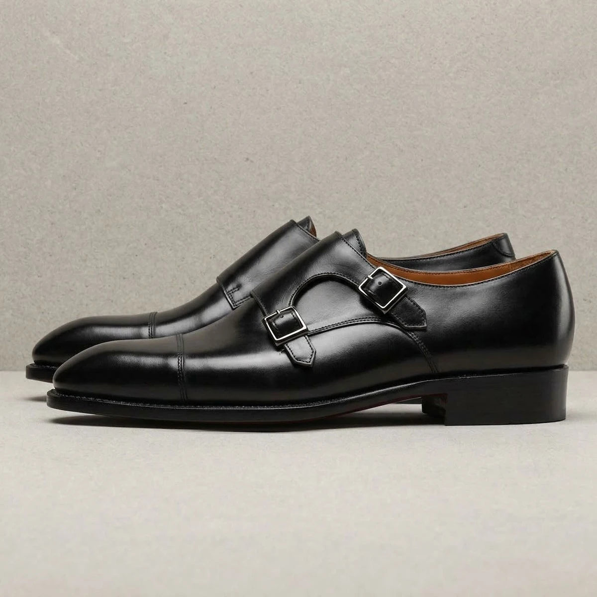 Men'S Monk Strap Formal Leather Slip-On Oxfords Designer Party Wedding Dress Shoes