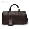 Natural Cow Skin Travel Bags Waterproof Men'S Leather Overnight Bags Hand Luggage Men Male Weekend Bag Business Man 55Cm