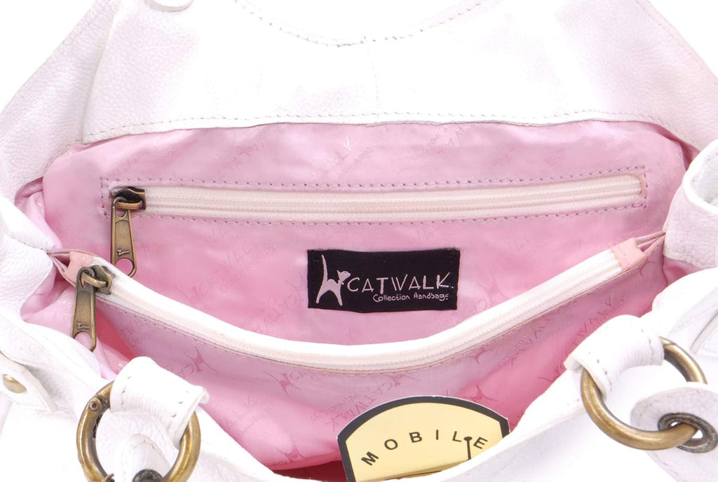 - Borsa a Mano Da Donna in Vera Pelle - Borsa a Spalla Media - Tracolla Removibile - Nicole
