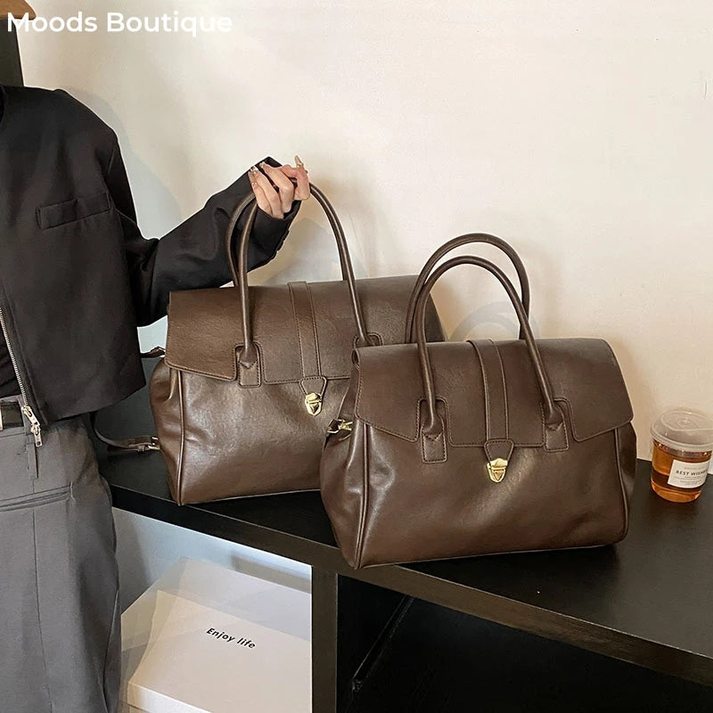 MOODS Branded Luxury Top-Handle Bags for Women 2 Sized Big Capacity Boston Shoulder Crossbody Bags 2024 Latest Designer Handbags