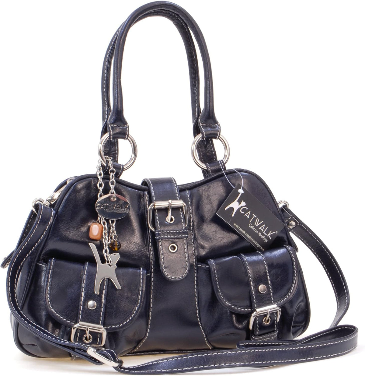 - Borsa a Mano Da Donna in Vera Pelle - Borsa a Tracolla Media - Borsetta a Spalla - Tracolla Removibile - Faith